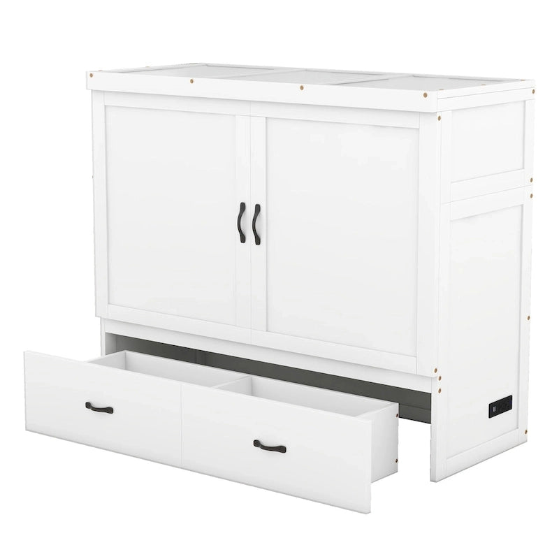 Murphy Bed with USB Port and a Large Drawer