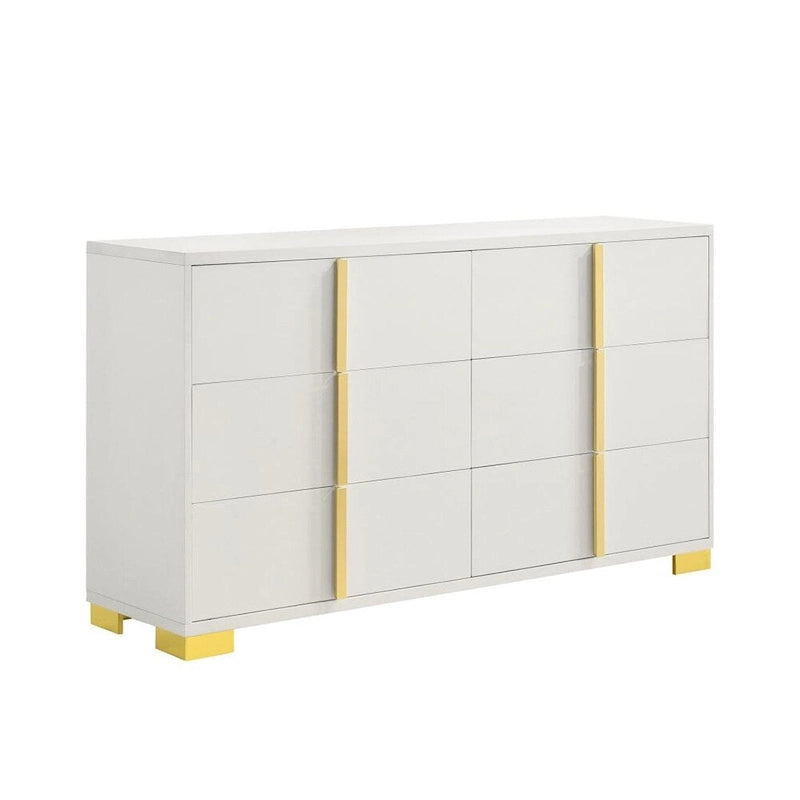 6 Drawers Wooden Dresser with Metal Hardware