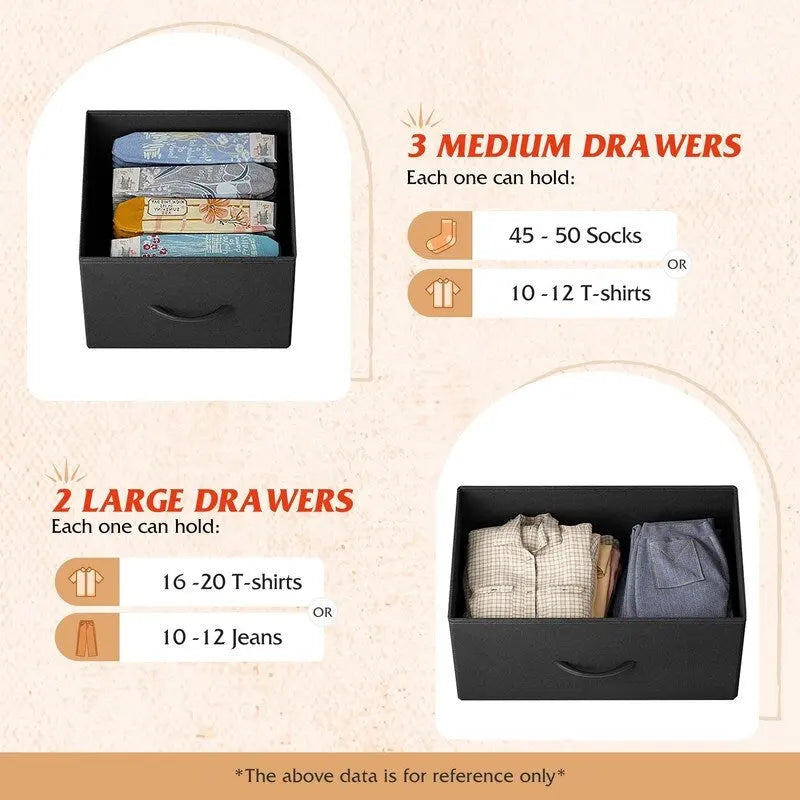 Dresser for Bedroom with 5 Drawers