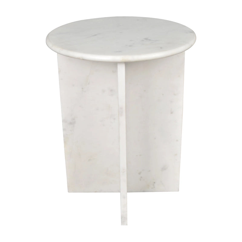 Cecil 17.75 Contemporary Natural Marble Handmade X-Shaped End Table, by JONATHAN Y.