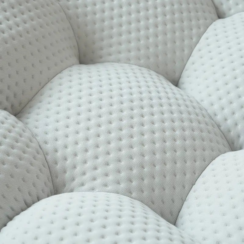 3D Honeycomb Fabric Upholstered Bubble Sofa Modern Loveseat with Ottoman