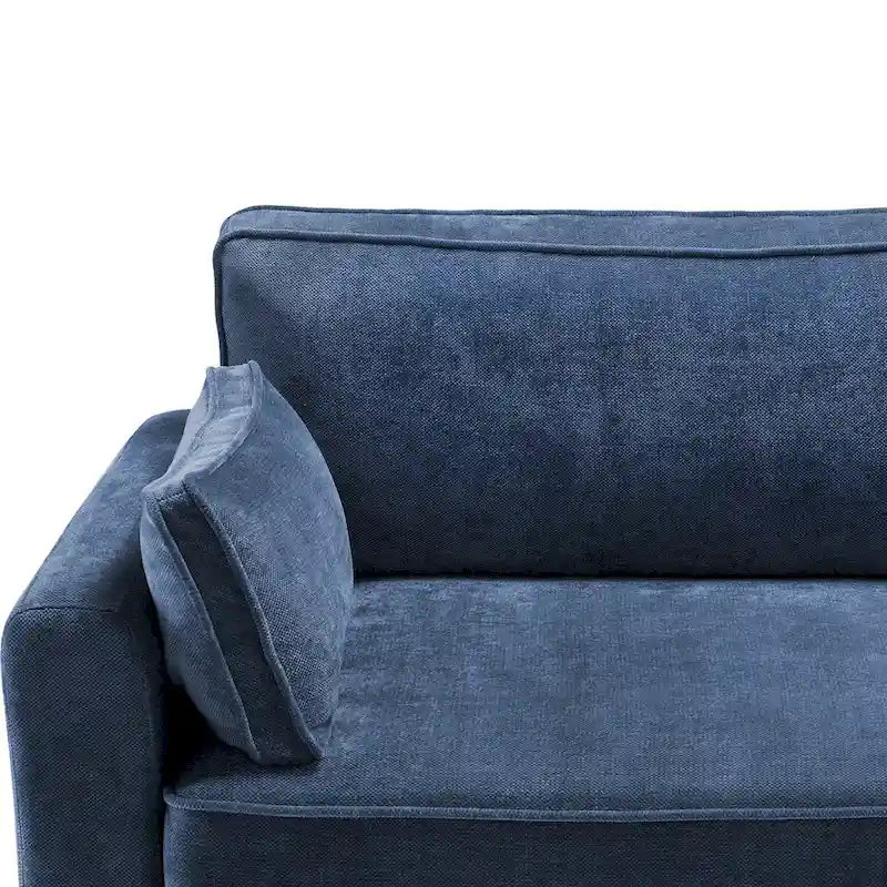 LUE BONA 81 Modern Corduroy 3 Seater Sofa, Polyester Rectangle Upholstered Sofa for Livingroom - 81W X 33D X 26H