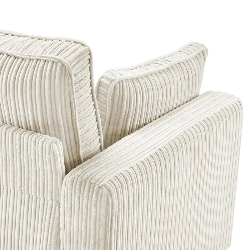 LUE BONA 81 Modern Corduroy 3 Seater Sofa, Polyester Rectangle Upholstered Sofa for Livingroom - 81W X 33D X 26H