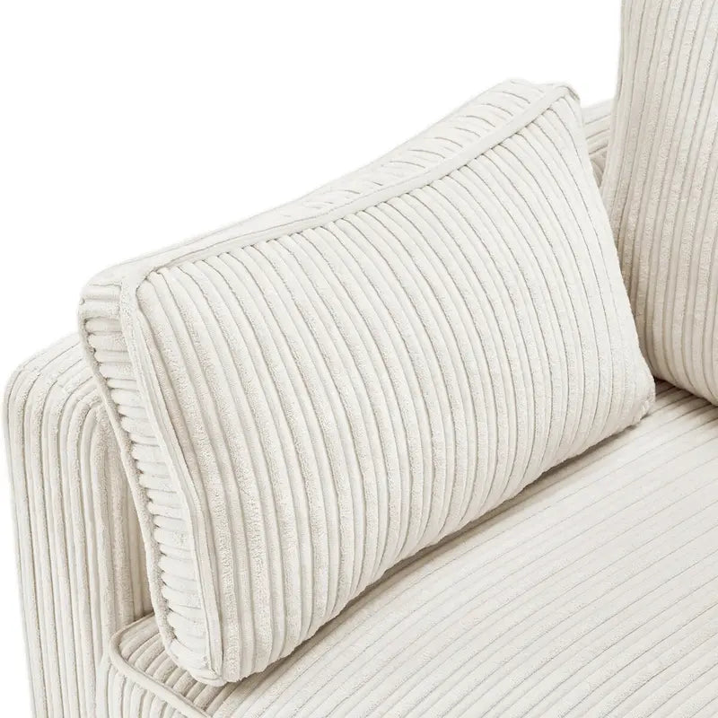 LUE BONA 81 Modern Corduroy 3 Seater Sofa, Polyester Rectangle Upholstered Sofa for Livingroom - 81W X 33D X 26H