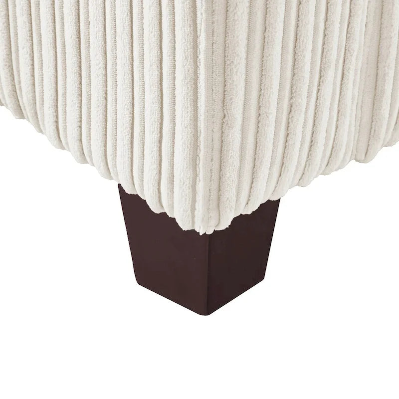 LUE BONA 81 Modern Corduroy 3 Seater Sofa, Polyester Rectangle Upholstered Sofa for Livingroom - 81W X 33D X 26H