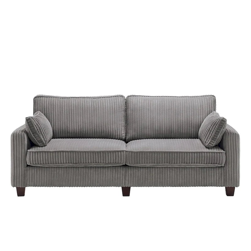 LUE BONA 81 Modern Corduroy 3 Seater Sofa, Polyester Rectangle Upholstered Sofa for Livingroom - 81W X 33D X 26H