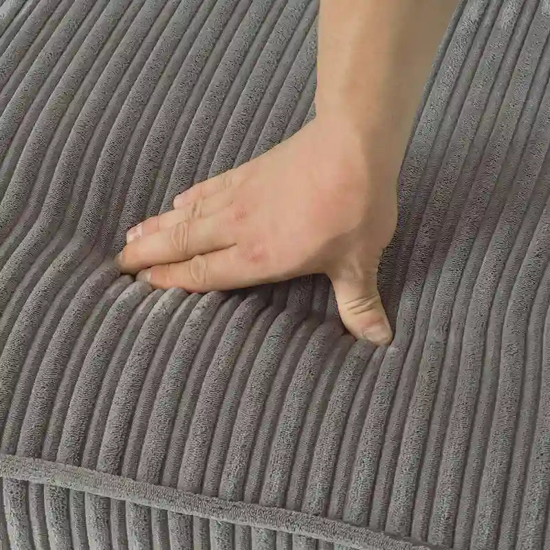 LUE BONA 81 Modern Corduroy 3 Seater Sofa, Polyester Rectangle Upholstered Sofa for Livingroom - 81W X 33D X 26H