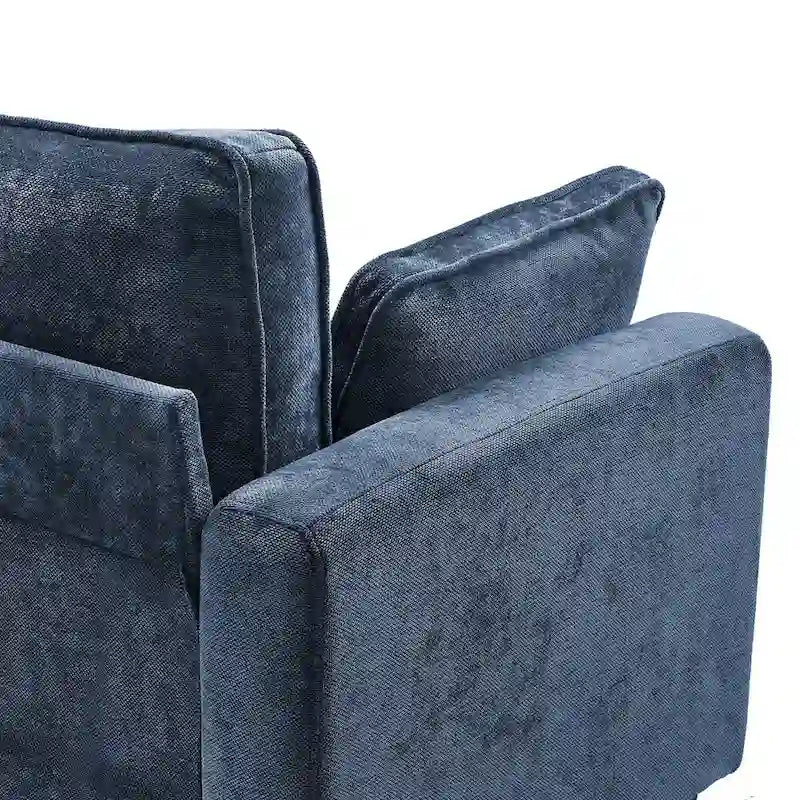 LUE BONA 81 Modern Corduroy 3 Seater Sofa, Polyester Rectangle Upholstered Sofa for Livingroom - 81W X 33D X 26H