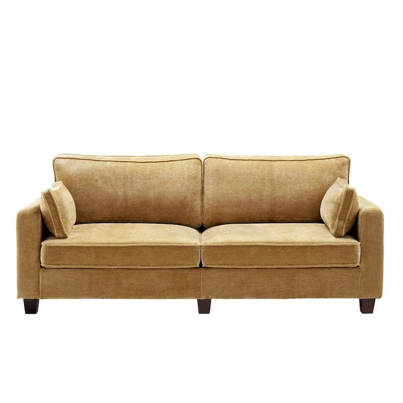 LUE BONA 81 Modern Corduroy 3 Seater Sofa, Polyester Rectangle Upholstered Sofa for Livingroom - 81W X 33D X 26H
