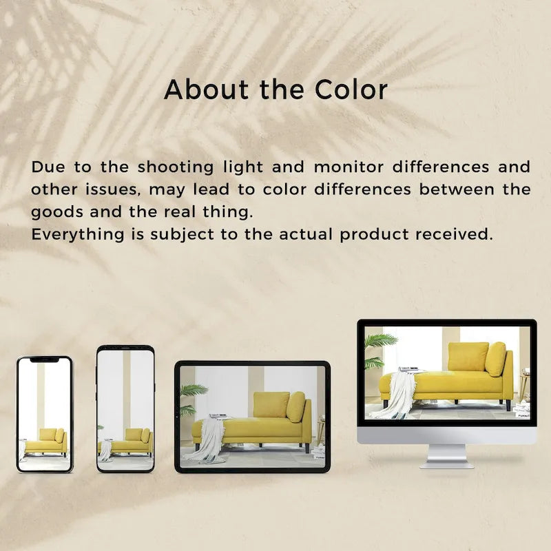 65 Linen Fabric Corner Sofa, Upholstered Indoor Chaise Lounge, Sleeper Sofa, Solid Wood Sofa Bed for Bedroom Living Room