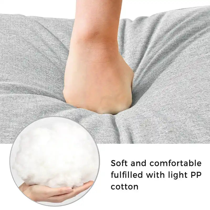 65 Linen Fabric Corner Sofa, Upholstered Indoor Chaise Lounge, Sleeper Sofa, Solid Wood Sofa Bed for Bedroom Living Room