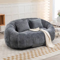 HOMEFUN Chenille Upholstered Durable Comfort Lounger High Back Bean Bag Loveseat Sofa
