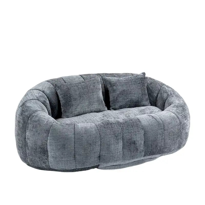 HOMEFUN Chenille Upholstered Durable Comfort Lounger High Back Bean Bag Loveseat Sofa