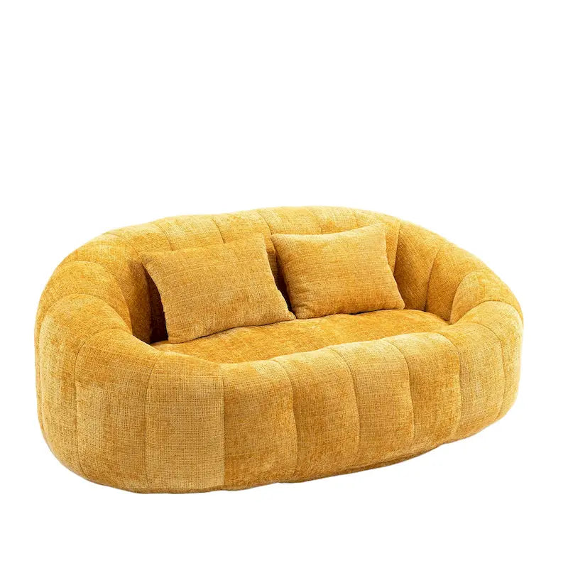 HOMEFUN Chenille Upholstered Durable Comfort Lounger High Back Bean Bag Loveseat Sofa