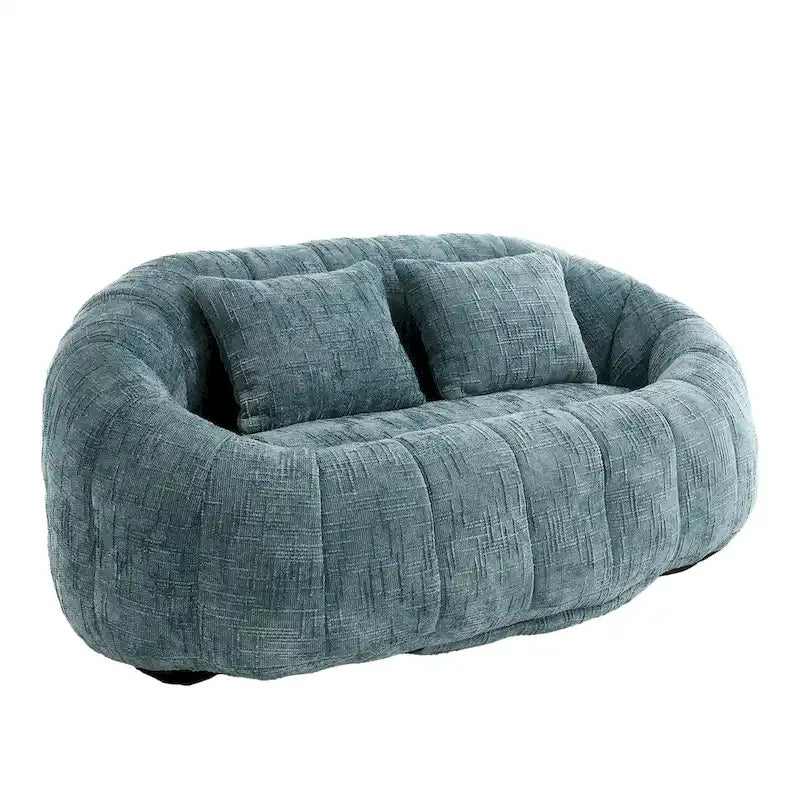 HOMEFUN Chenille Upholstered Durable Comfort Lounger High Back Bean Bag Loveseat Sofa