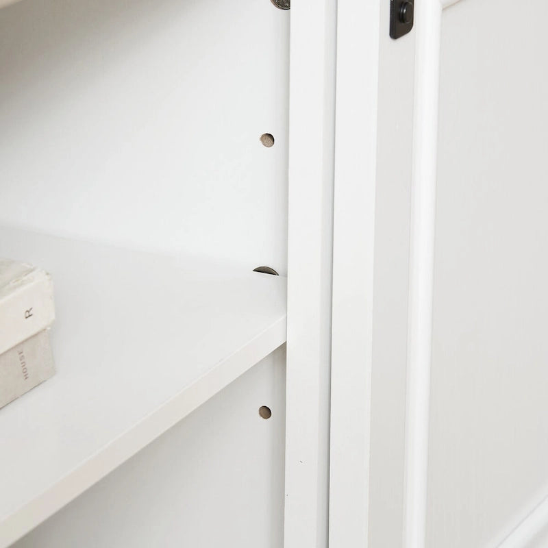 Media Console Table with Storage Cabinet, Mid Century style Entertainment TV Table, Multipurpose Sliding Door TV Cabinet