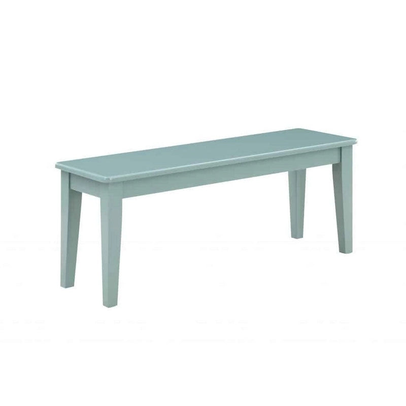 Bray 44 Inch Modern Rectangular Dining Bench, Tapered Legs, Teal Blue