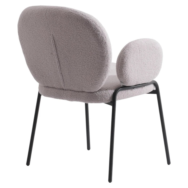 Celestial Boucle Upholstered Iron Dining Chairs Set of 2 by LeisureMod