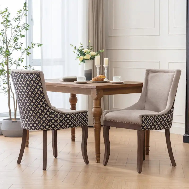 Set of 2 Ultra Side Dining Chairs with Wood Legs