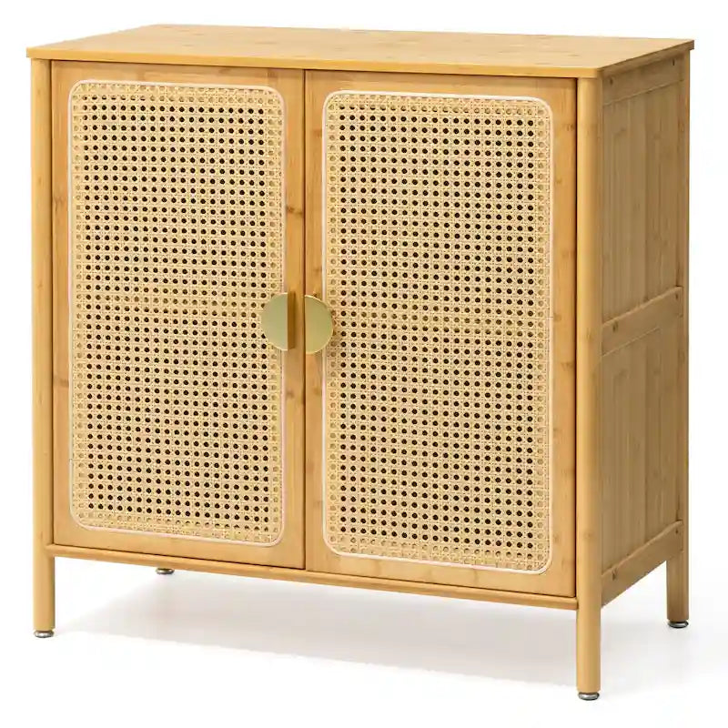 Sideboard Buffet Kitchen Storage Cabinet with Rattan Decorative Doors