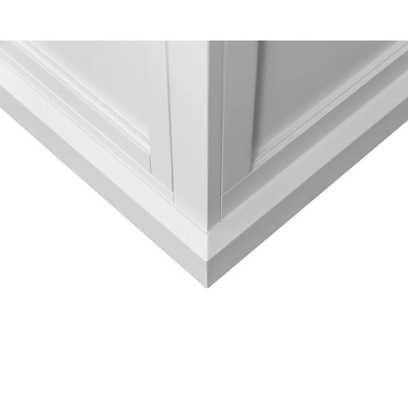 Modern Wood Hutch With Doors and Desk, Storage Hutch and Credenza, Office Storage, Fully Assembled, White