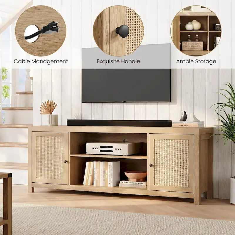 Rattan TV Stand for 65/75 Inch