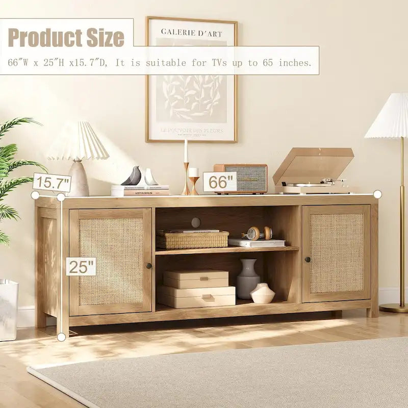 Rattan TV Stand for 65/75 Inch