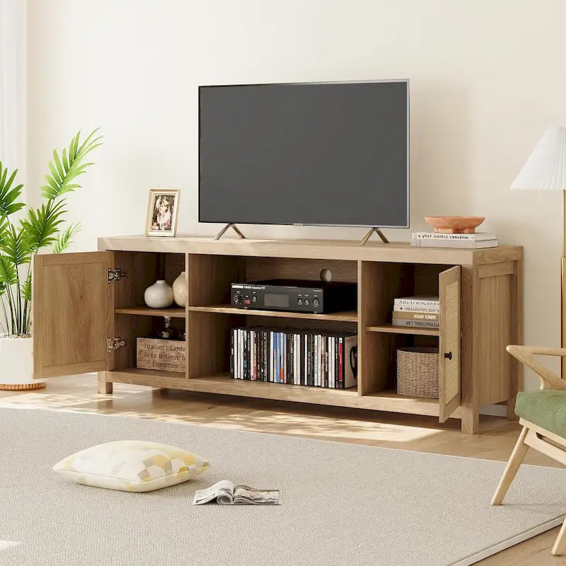 Rattan TV Stand for 65/75 Inch