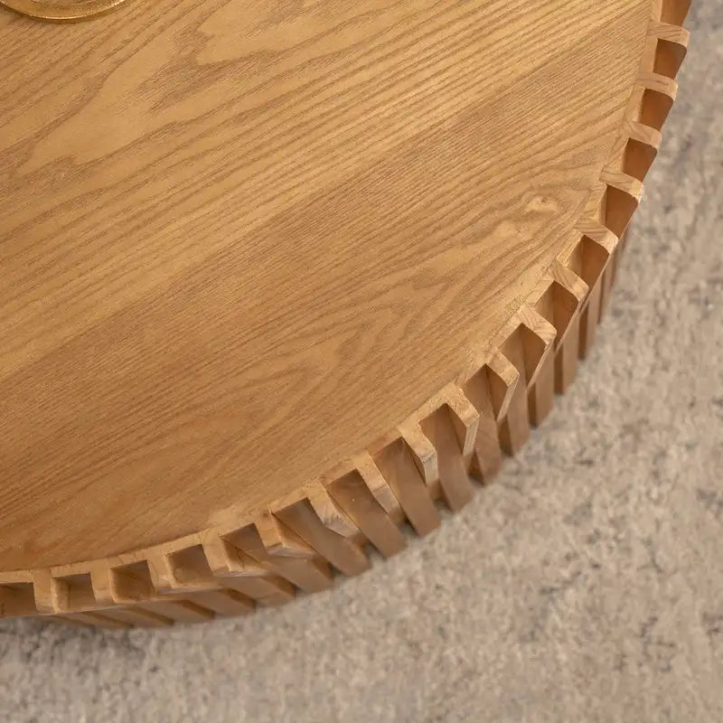 Nesting Coffee Table Set with Vertical Textured Embossed Design (Set of 2)