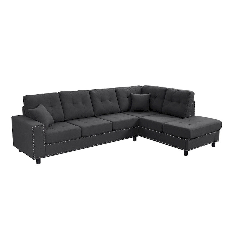 Merax Linen L-shaped Modular Sectional Sofa with Cushions
