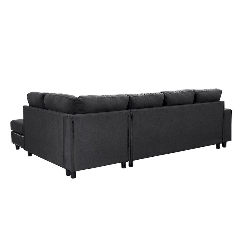 Merax Linen L-shaped Modular Sectional Sofa with Cushions